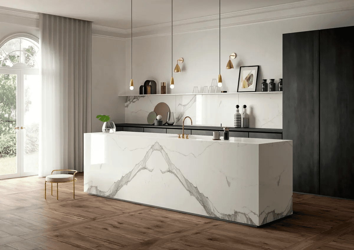 خط درز در سنگ طبیعی + پوشاندن درز صفحه کابینت
