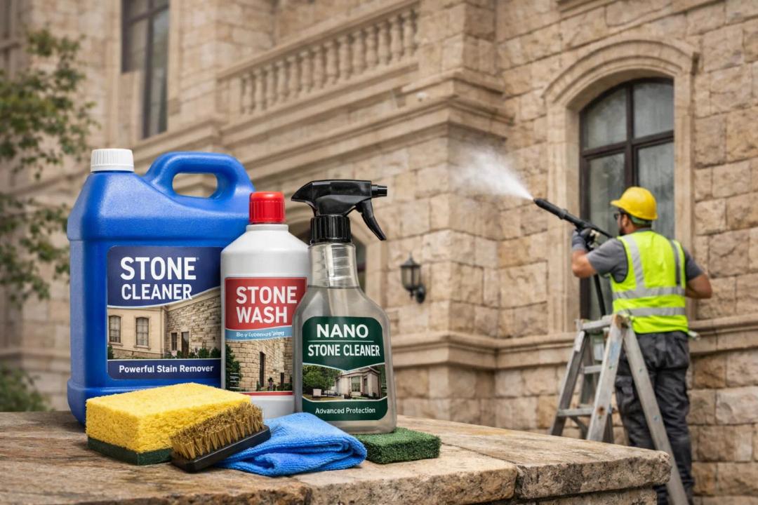 بهترین مواد شوینده برای سنگ نما چیست؟ + معرفی محلول خانگی و برندهای برتر