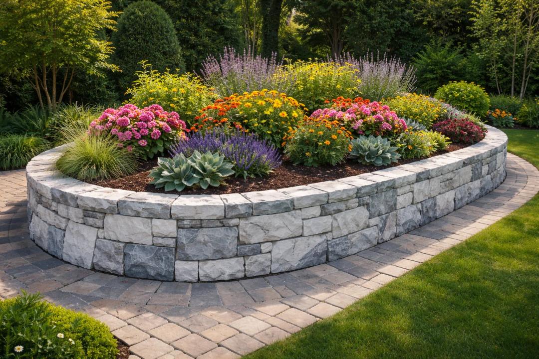 همه چیز درباره سنگ چینی دور باغچه